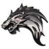 Wolf 3D Metal Car Emblem / Sticker, Left / Right Orientation, Paste-on, Double Sided Tape Included