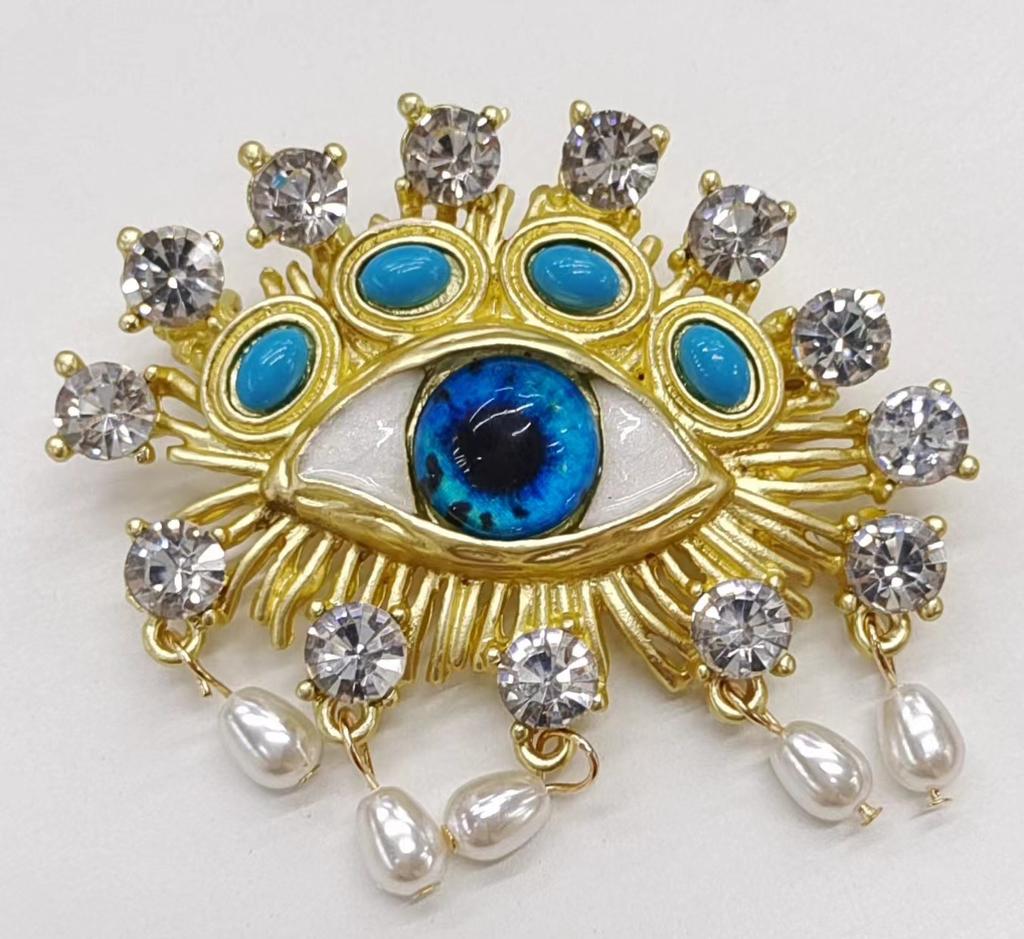 Брошь для женщин унисекс имитация жемчуга стразы глаза вечеринка офис корсаж булавки подарки