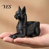 Mystical Egyptian Cat Ornament Statue, 3D Printed Bastet Figurine with Storage, Sculpture Mythical Creature Desk Organizer for Home Office,