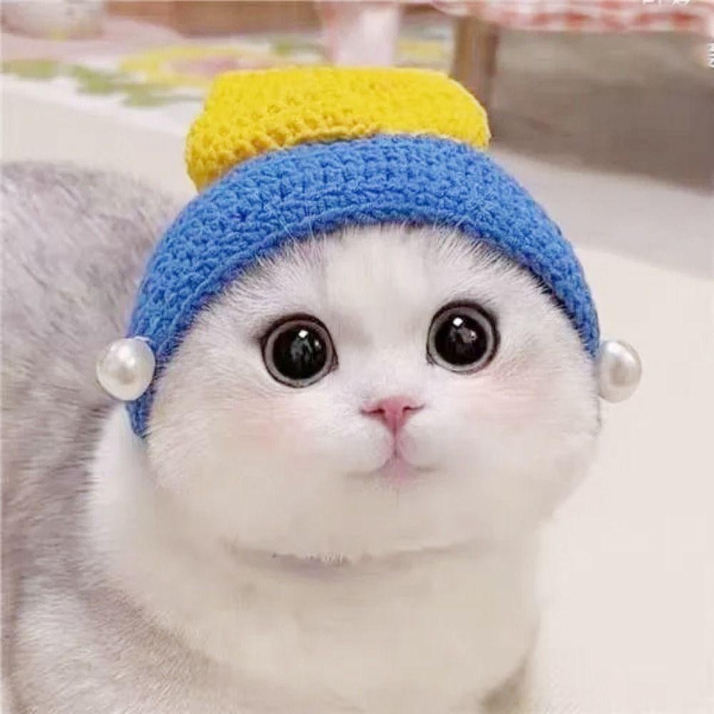 Cute Cartoon Handmade Warm Elastic Frog Hat Pet Cap for Party Photo Props Cat Hat