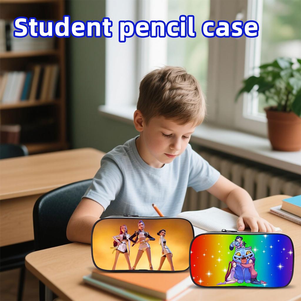 KPOP Девочки Мультяшный Пенал Пенал для Начальной Школы Сумка для Канцелярских Принадлежностей Детский Пенал Аниме Принт