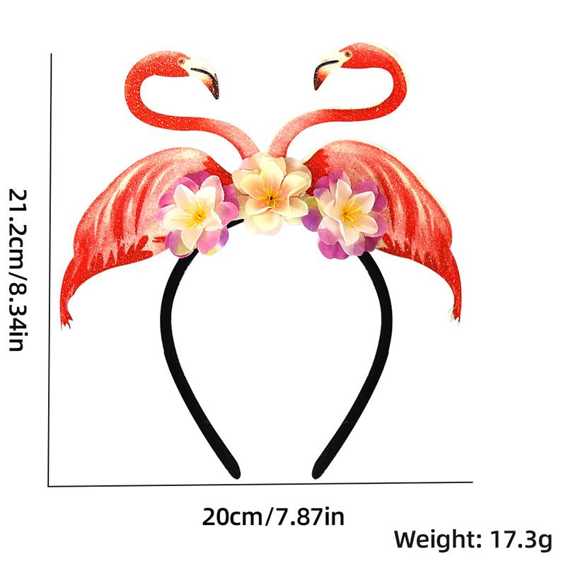 1pc Hawaiian Party Headbands Set Includes Palm Tree Head Wear Flamingo Party Glitter Head Accessories Pineapple Party Headband