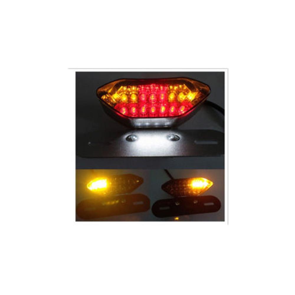 1X Зачерненные мотоциклетные задние фонари 20 светодиодов Интегрированные стоп-сигналы и указатели поворота