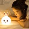 Big Face Rabbit Silicone Night Light Color Changing LED Cute Lamp with Touch Sensor Control USB Rechargeable, Perfect Decoration