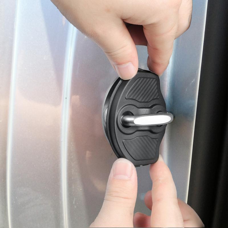 Car Door Latch Protective Cover 4X Door Lock Buckle Cover Silent Shock Pads Vehicle Ventilation Doors Locks Guard Stopper For