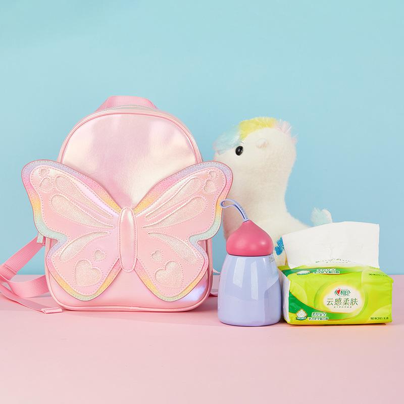 Cute Butterfly Backpack Glitter Fashion Casual Little Girl Accessory Double Shoulder Bag Children'S Small Backpack