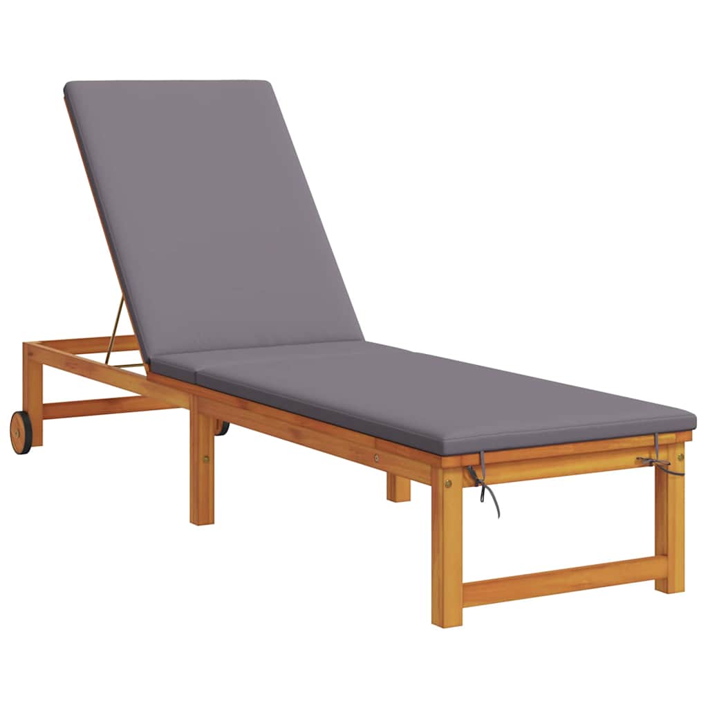 Sun Lounger 2 pcs Brown 202 x 53 x 89 cm Solid Acacia Wood