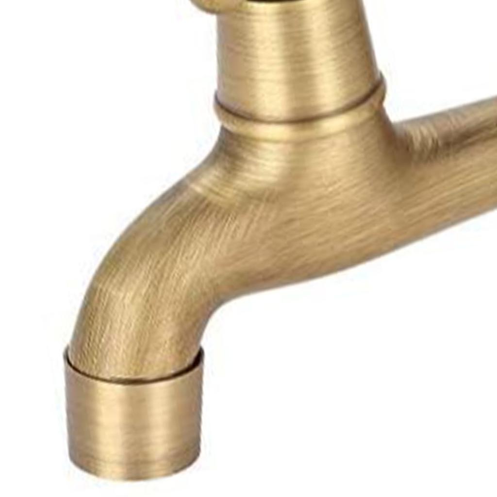 Медный кран для раковины, винтажный удлиненный, бронзовый цвет, одинарный кран для холодной воды, швабра для кухонной раковины