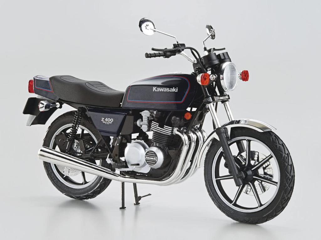 Aoshima Bunka Kyozaisha The Bike Series Kawasaki KZ400E Z400FX 1979 года, пластиковая модель 1/12 № 34