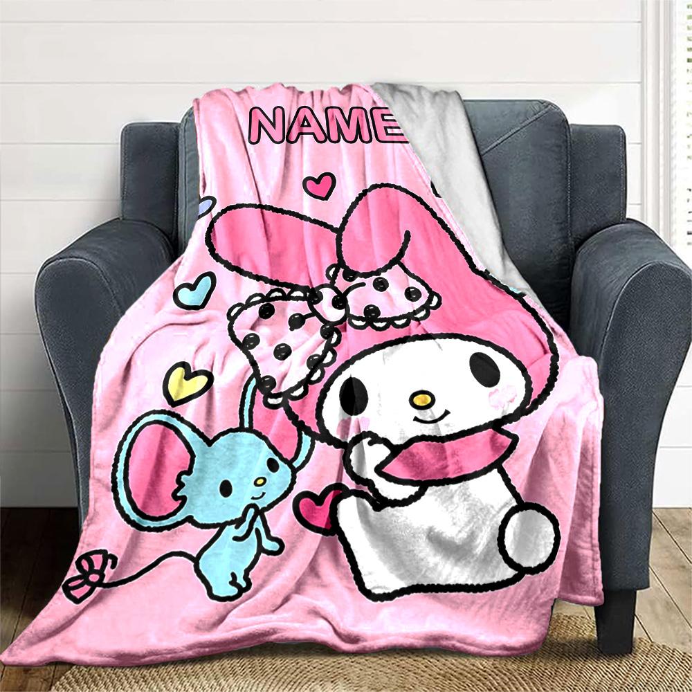 Customizable Melody2 Throw Blanket – Personalized Name, All-Season Cozy Snug Blanket, Machine Washable, Personalized Blanket