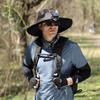 Fisherman Hat with Solar Fan Wide Brim Sun Hat Windproof Design Fishing Camping Hiking Men Sun Protection Fan Hat