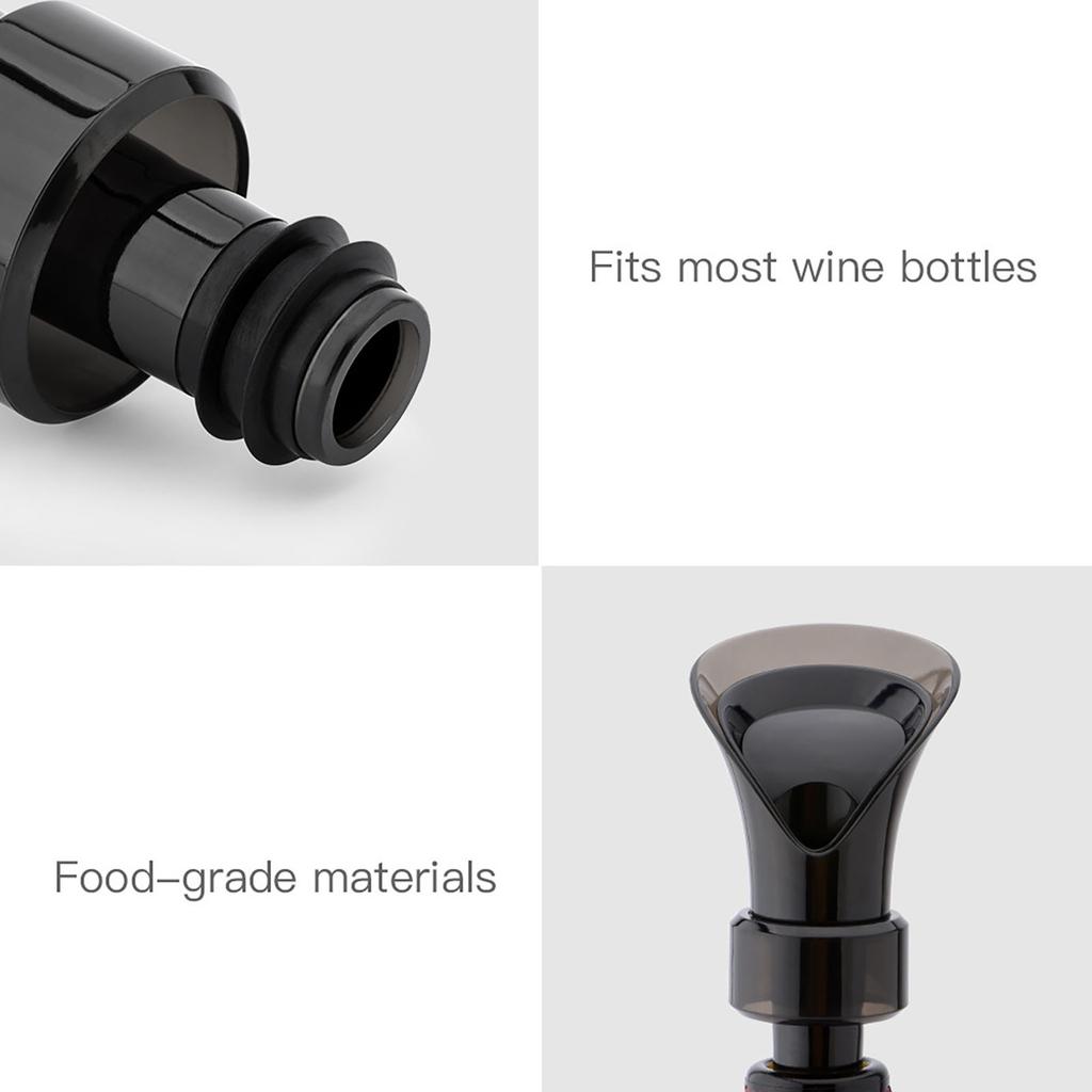 2 In 1 Red Wine Stopper Champagne Sealed Bottle Cap Stopper Leak Proof Keep Fresh Funnel Pour Wine Opener