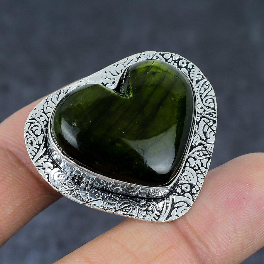 Ювелирный кулон из стерлингового серебра 925 пробы с натуральным зеленым лабрадором 1,38 дюйма c6F39