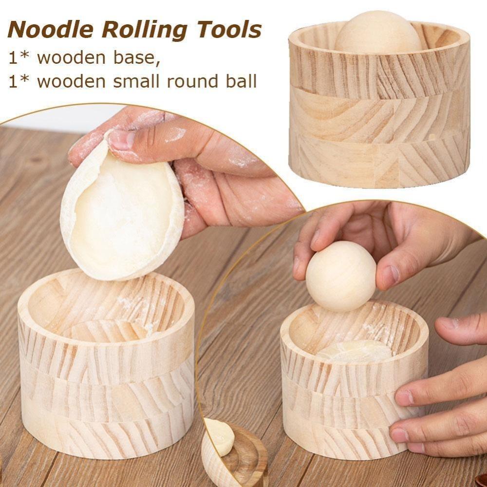 Wooden Wood Dumpling Skin Maker Round Shaped Dough Pressing Tool  Kitchen Baking Accessories
