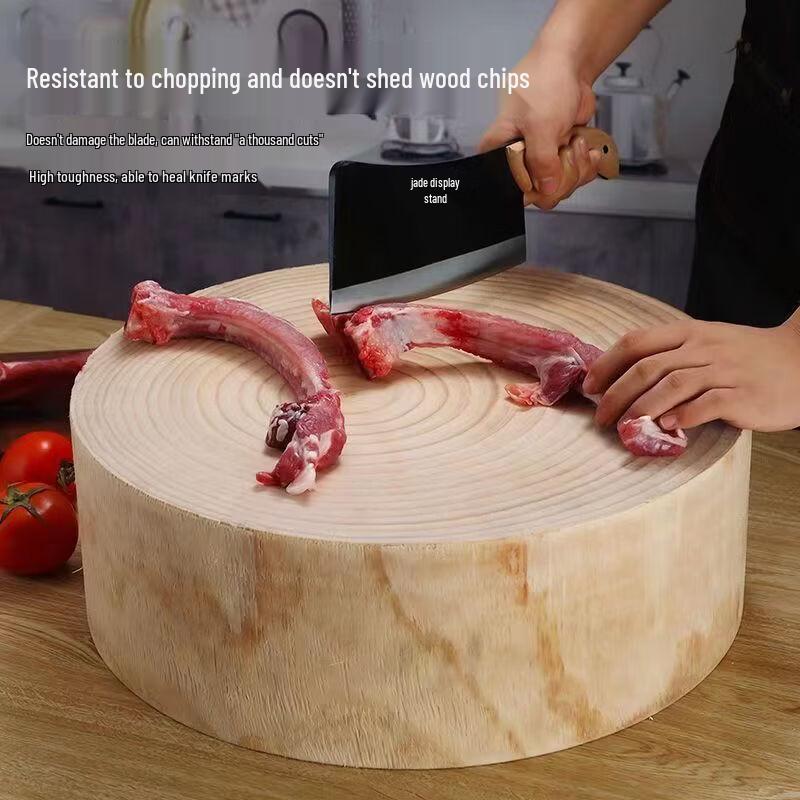 Round Pine Wood Chopping Board with Handle