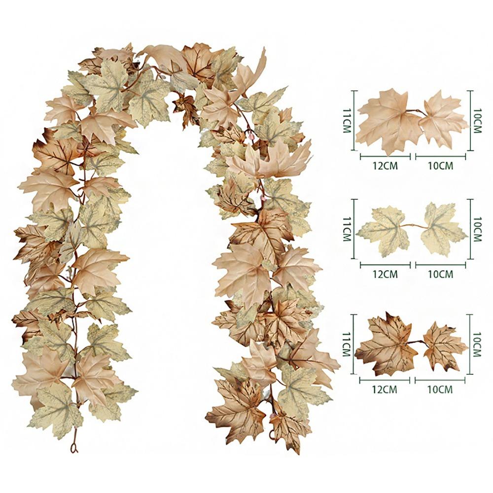 Big Size Leaves Artificial Mapple Leaves Garland Multicolor Fall Leaves Vine Festival Ornament