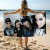 Группа Том Билл Каулитц Tokio Hotel Полотенце Пляжное Полотенце Большого Размера Быстросохнущее Полотенце Впитывающее Мягкое Для Плавания Пляжные Полотенца для Мужчин Женщин