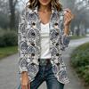 Women's Fashion Floral Print Long Sleeve Ruffle Open Front Cardigan for Casual Wear