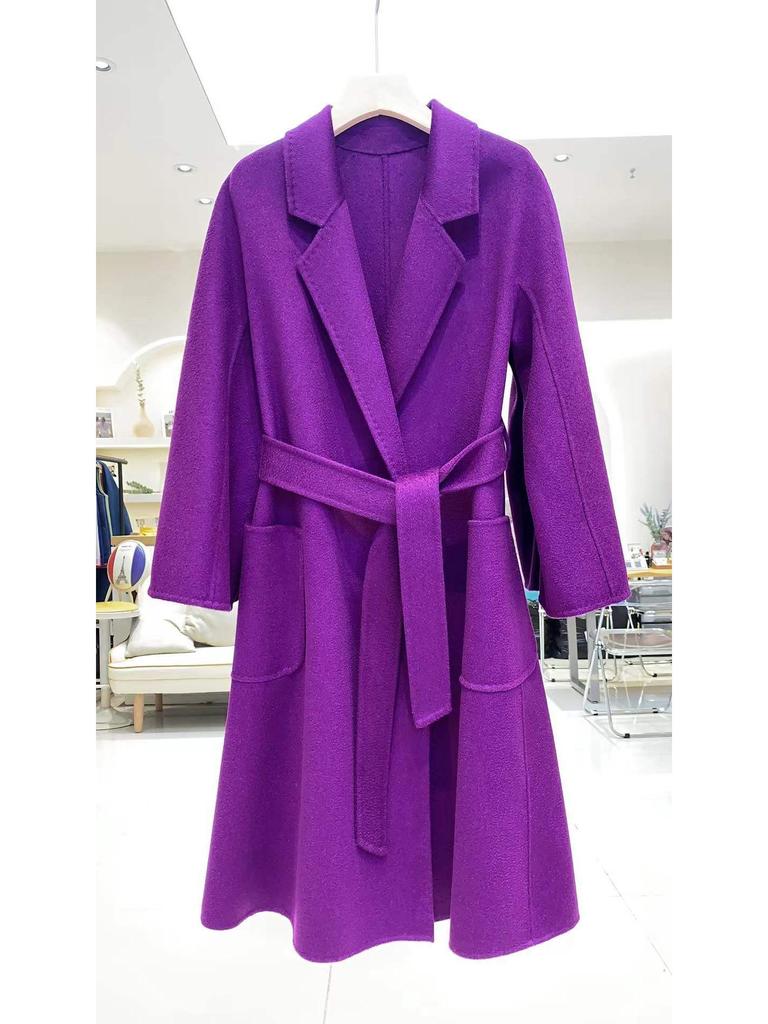 Пальто женское двустороннее кашемировое M Family с эффектом водной ряби, премиум-класса