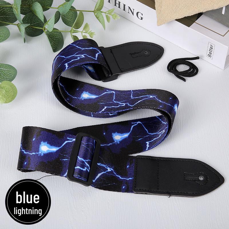 Ethnic Style Widened Wooden Guitar Shoulder Straps - Electric Guitar Polyester Printed Straps