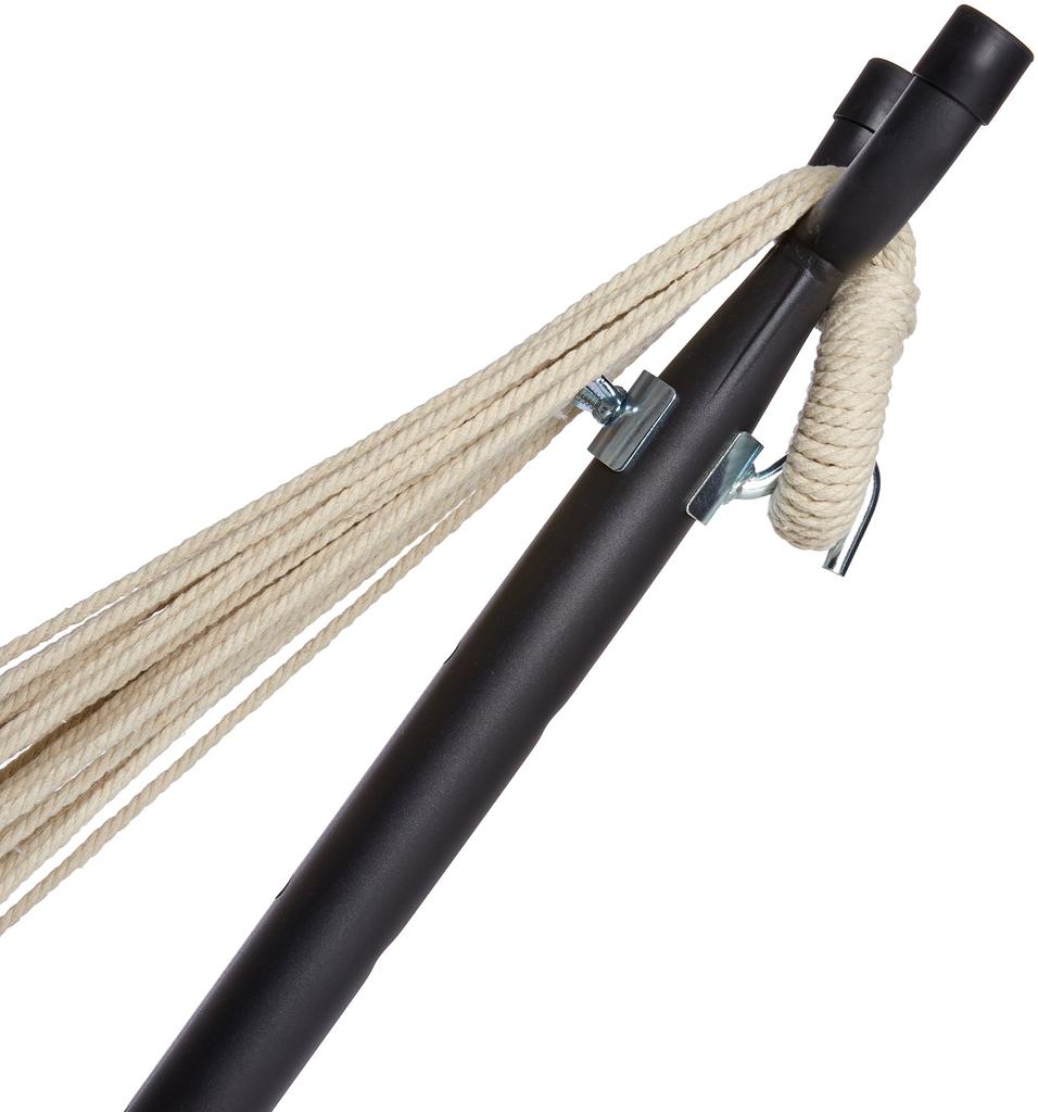 Двойной гамак AmazonBasics с компактной стальной стойкой и чехлом для переноски, грузоподъемность 181,4 кг, многоцветный, 2,7 м