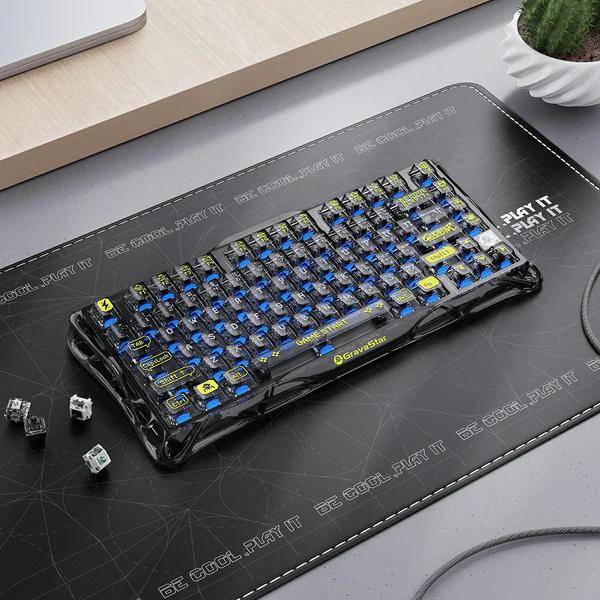 GravaStar Mercury K1Lite RGB Механическая клавиатура Сменные переключатели Игровая клавиатура Линейные переключатели Беспроводная игровая клавиатура RGB