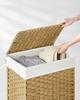 Hand-woven rattan laundry basket 90L Laundry organizer with lid