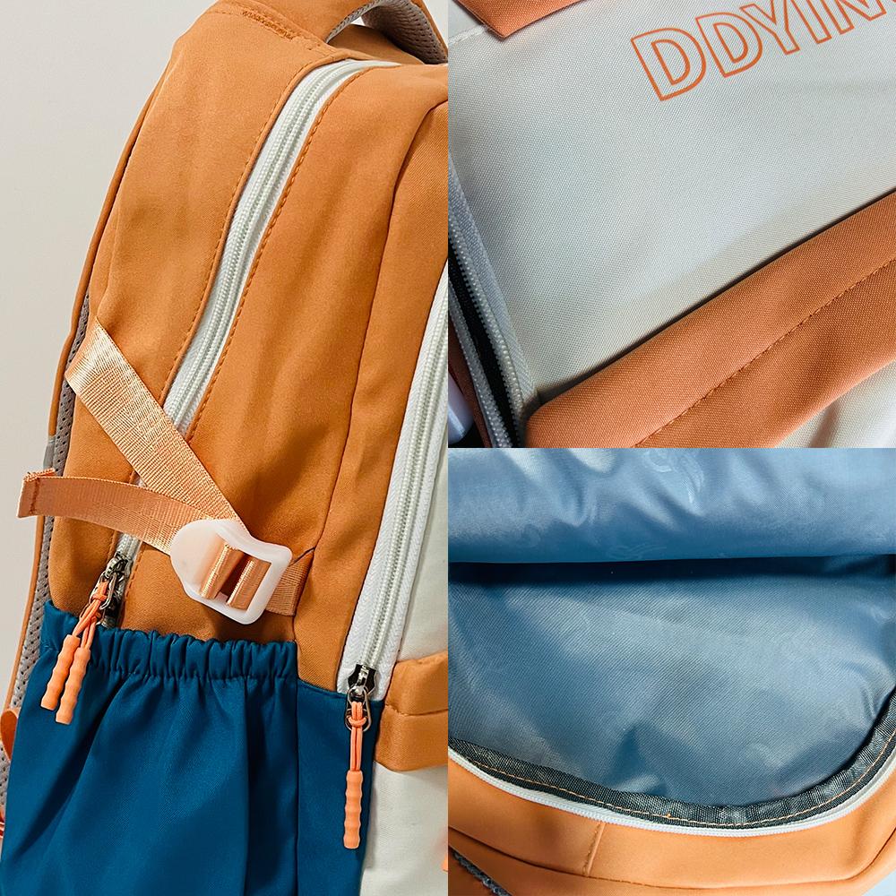 Школьный рюкзак для студентов колледжа, японский нишевый дизайн с цветными блоками, защита от брызг, большой вместимости, для мужчин и женщин, для старшей школы