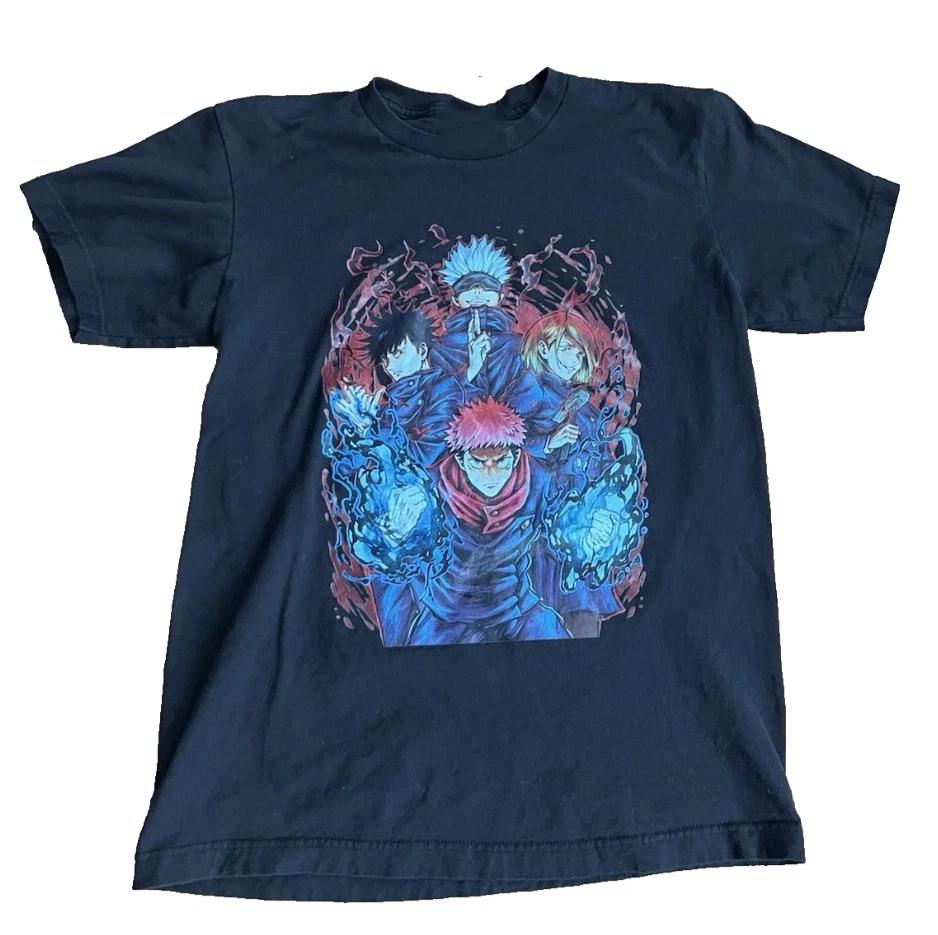 Jujutsu Kaisen Anime T-shirt Tops Tees Unisex Size M Black Yuji Gojo Megumi Nobara Graphic Tee