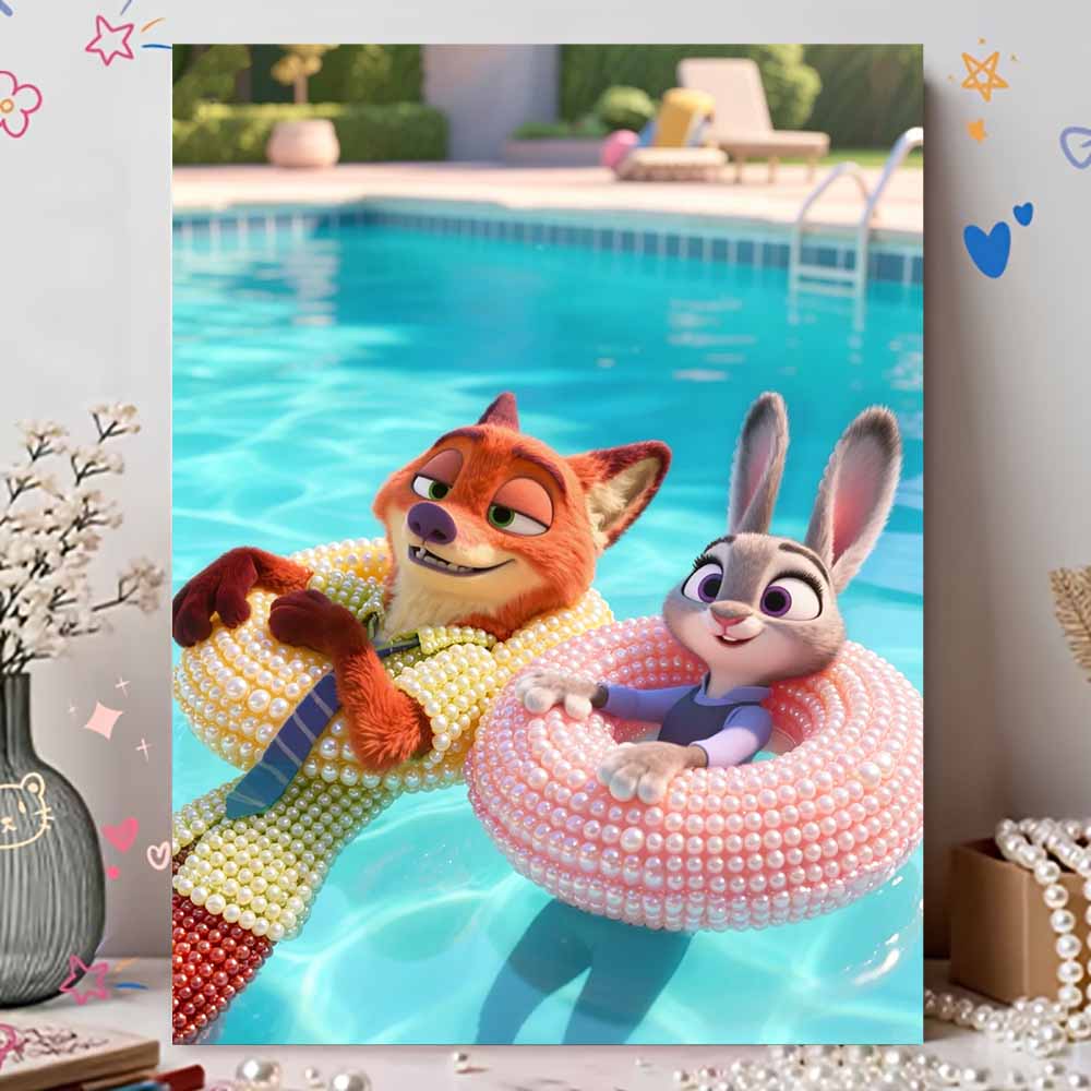 Disney Жемчужная Живопись Зверополис Ручная Работа DIY Жемчужные Камни Картины Поделки Особая Форма Домашнее Украшение Стен