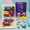 Children Wooden Magic Block Match Building Blocks Logical Thinking Training Genius Square Board Game