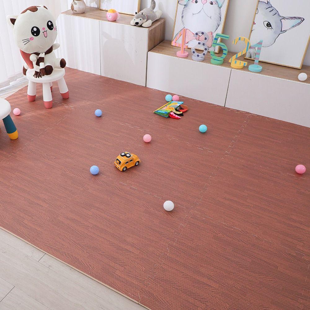 4 шт. водонепроницаемый пенопластовый коврик-головоломка из пеноматериала EVA, напольный коврик, ковер, коврик-головоломка с деревянным зерном, уменьшает шум