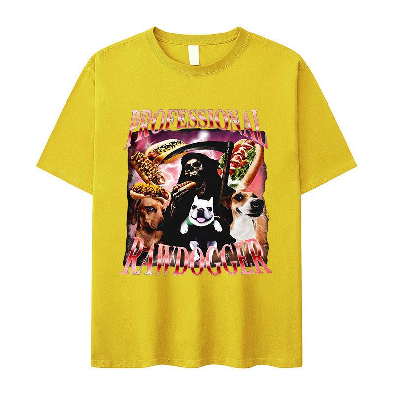Professional Rawdogger Hot Dog Funny Meme T Shirt Women Vintage High Quality Fashion Tshirts Clothing Oversized Cotton Tshirt