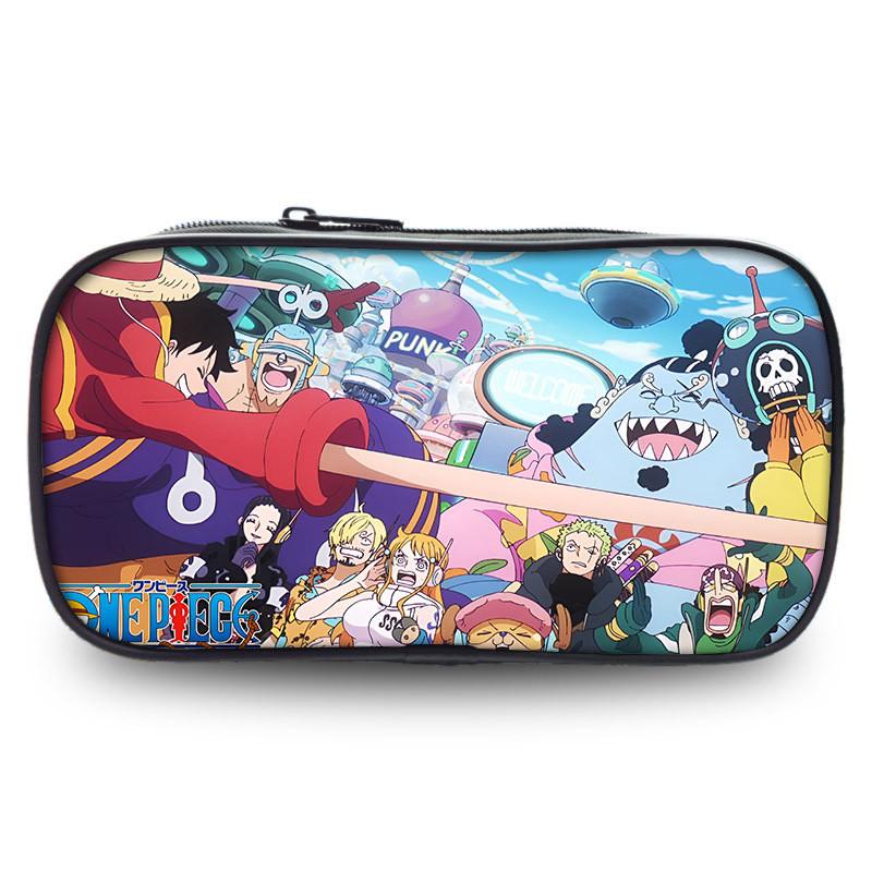 Stylish One Piece Student Pencil Case With Luffy And Zoro Skill Print Oxford Material