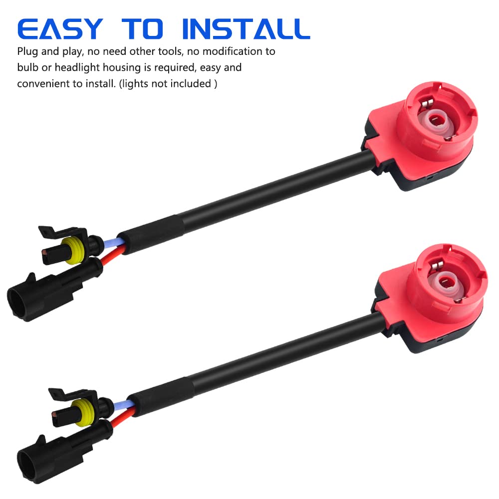 2pcs HID Relay Harness D2S D2R D2C 35W/55W AMP Plug Wiring Adapter Bulb/Ballast Connector