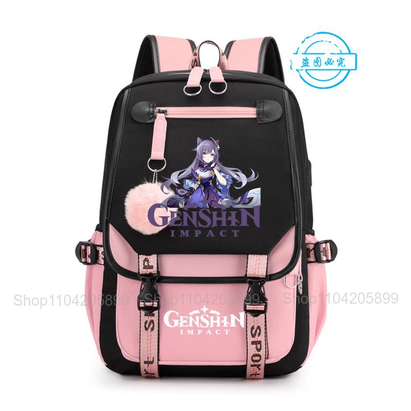 Рюкзак Genshin Impact Аниме Mochila Большая Вместимость Школьная Сумка Студенческий Рюкзак Для Девочек Мальчиков Повседневная Школьная Сумка Kawaii Подарок