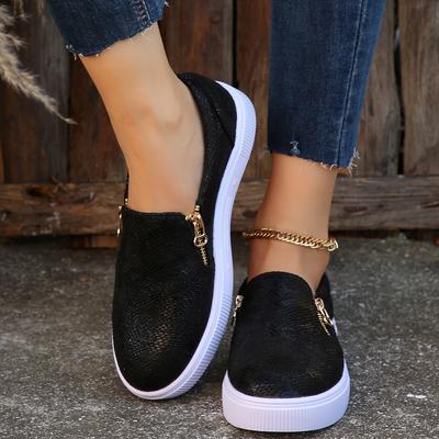 Модные кроссовки нового стиля Женские вулканизированные туфли Повседневные с боковой молнией Женские теннисные кроссовки класса люкс для женщин Zapatos Mujer