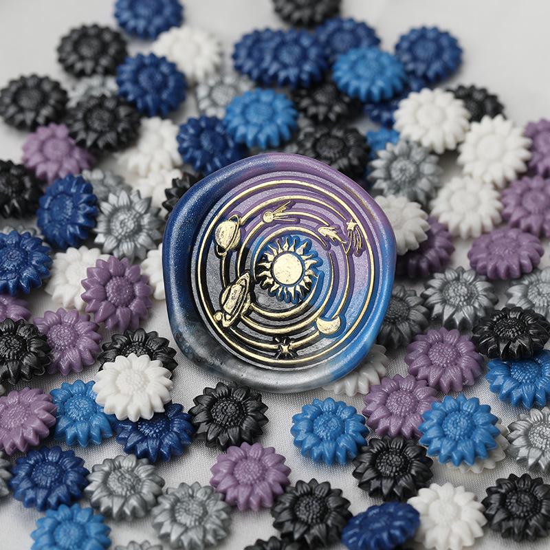 Huidisi Перламутровые Гранулы Сургуча Смешанных Цветов Подсолнух для Штампов