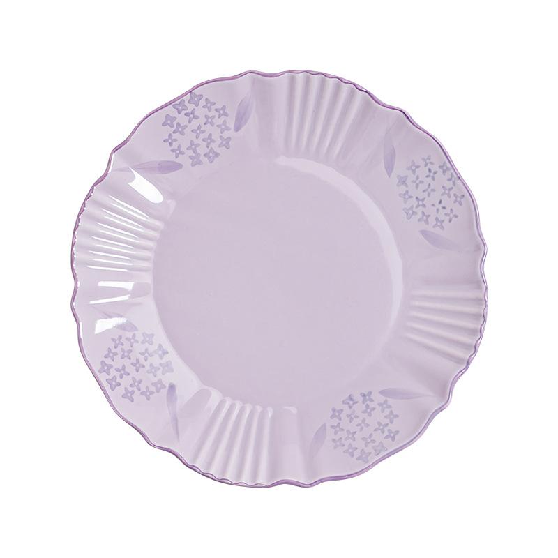 Фиолетовый Ландыш Рисовая Пиала Подглазурная Роспись Бытовая Посуда Премиальный Керамический Набор Пиал