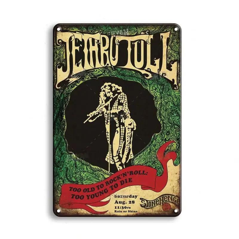 Винтажная классика Рок-группа Искусство Металлический постер Жестяная вывеска Музыкальный бар Паб Клуб Ретро Мужская пещера Гостиная Мастерская Декоративные таблички