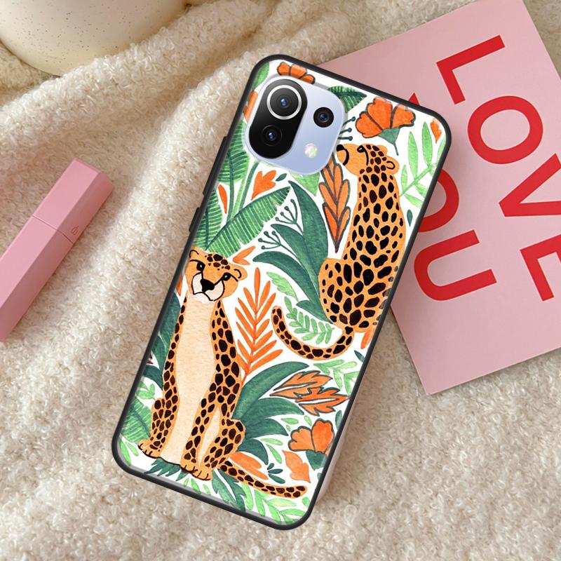 Чехол с изображением тропических листьев тигров леопардов для POCO X4 Pro F3 M3 M4 Pro X3 Pro GT, чехол для телефона Xiaomi 12 11T Pro Mi 11 Lite