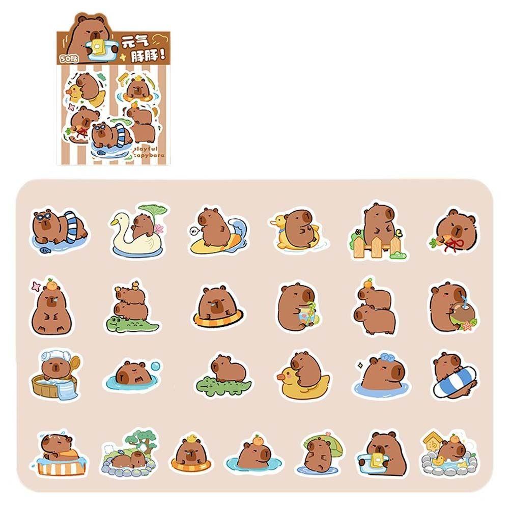 Школьные принадлежности Капибара Украшения Наклейка Мультфильм Наклейки Детские игрушки Наклейка Чемодан