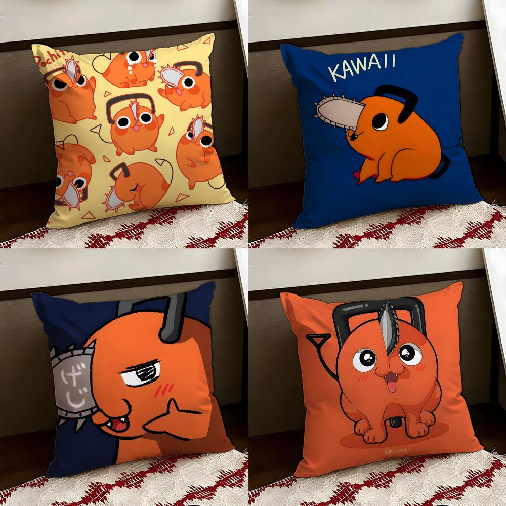 CChainsaw Anime MManS Cushion Cover Reversible Soft Durable Pillow Cover Home Car MultiScene Use for Daily Comfort