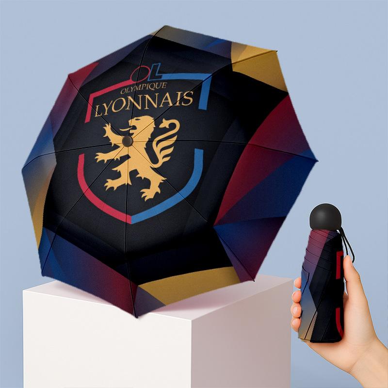 Мини 5-складной карманный зонт Lyon FC Компактный легкий Защита от УФ-лучей дождя и солнца Зонт Портативный дорожный зонт
