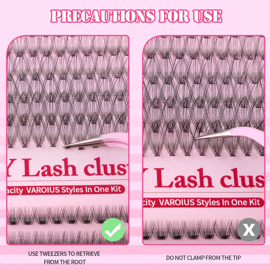 D-Song Набор пучков накладных ресниц 8-16 мм для самостоятельной сегментированной густой завивки