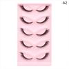 5Pairs Cat Eye 3D Mink Lashes Natural Eyelashes Winged End Eye Elongated False Eyelashes Lashes Extension