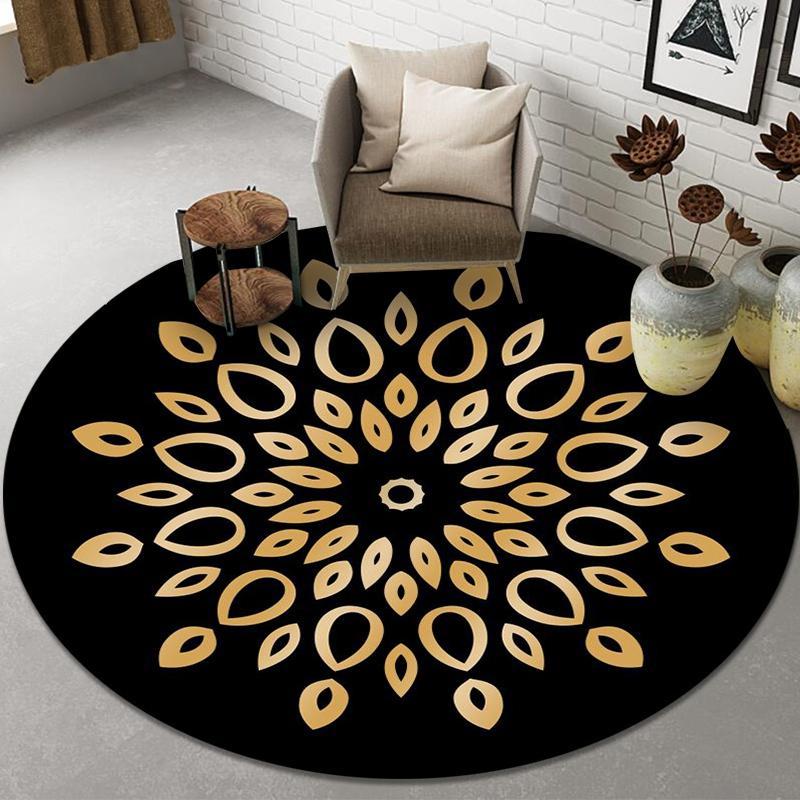 Домашний декор, противоскользящий коврик для стула, ковер для столовой, коврик для двери ванной комнаты, круглый коврик для гостиной, милый коврик для спальни с принтом лица