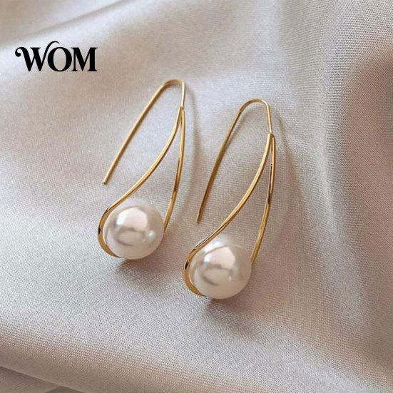 Charming Women Earrings 1 Pair Lightweight Faux Pearl Dangle for Women, Bright And Comfortable Teardrop Drop Hoop Earrings, Wedding Jewelry Gifts Fine