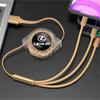 AAPD1 Car Interior 3 In 1 Fast Charger USB Data Cable Accessory For Lexus LS LC RZ IS350 ES300 GS350 CT200h GX460 LX570 RX500h NX300 U