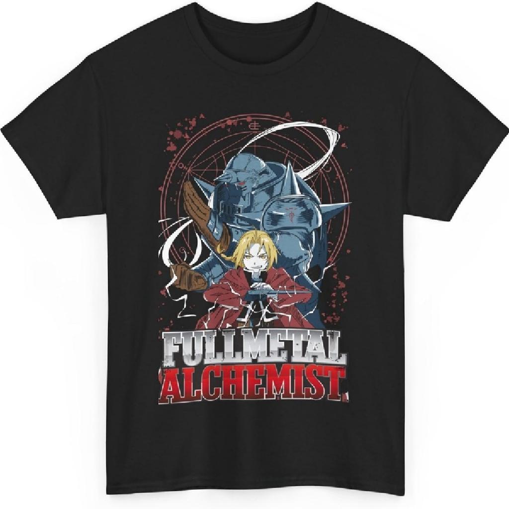 Футболка Аниме Стальной Алхимик, Футболка Хлопковая с Коротким Рукавом M-1